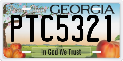 GA license plate PTC5321