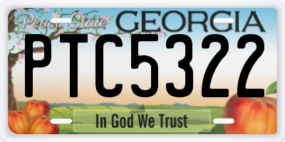 GA license plate PTC5322