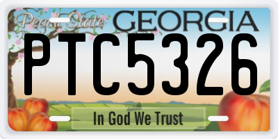 GA license plate PTC5326