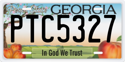 GA license plate PTC5327