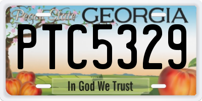 GA license plate PTC5329