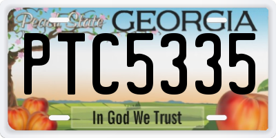 GA license plate PTC5335