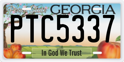 GA license plate PTC5337