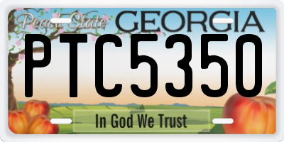 GA license plate PTC5350