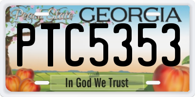 GA license plate PTC5353