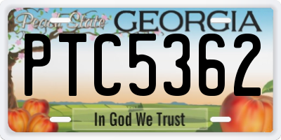 GA license plate PTC5362