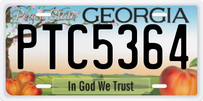 GA license plate PTC5364