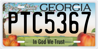 GA license plate PTC5367