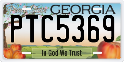 GA license plate PTC5369