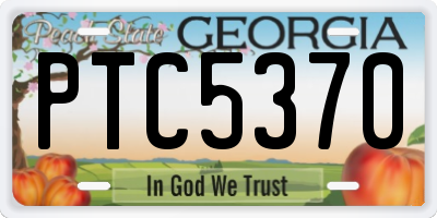 GA license plate PTC5370