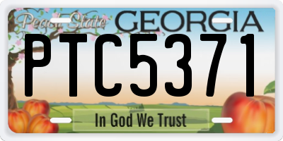 GA license plate PTC5371