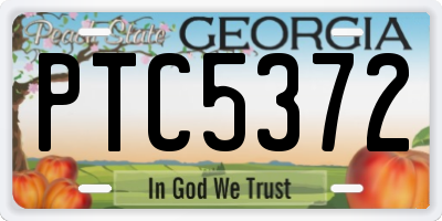 GA license plate PTC5372