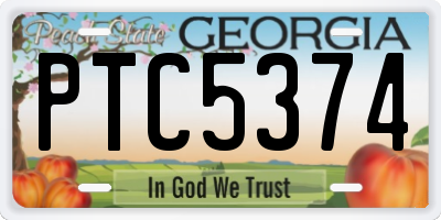 GA license plate PTC5374