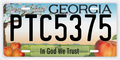 GA license plate PTC5375