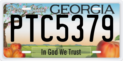 GA license plate PTC5379