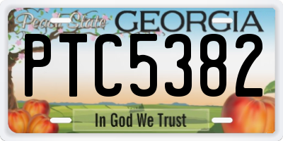 GA license plate PTC5382