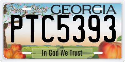 GA license plate PTC5393