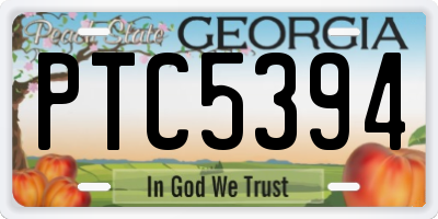 GA license plate PTC5394
