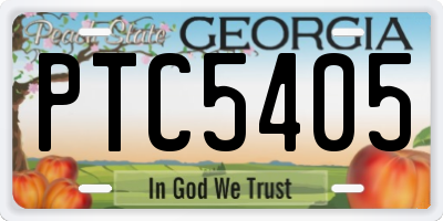 GA license plate PTC5405