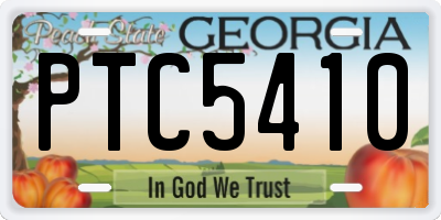 GA license plate PTC5410