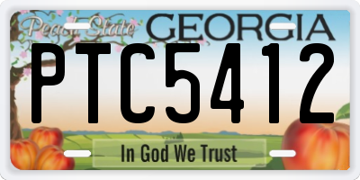 GA license plate PTC5412