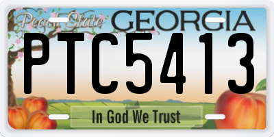GA license plate PTC5413
