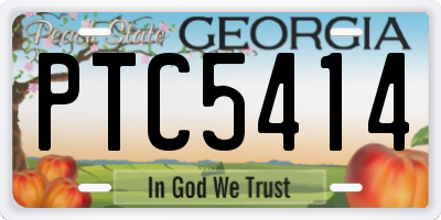 GA license plate PTC5414