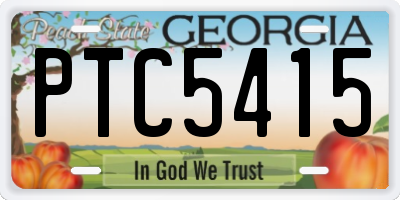 GA license plate PTC5415
