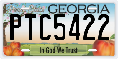 GA license plate PTC5422