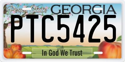 GA license plate PTC5425