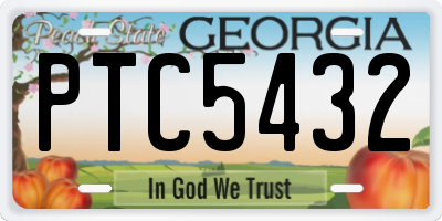 GA license plate PTC5432