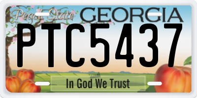 GA license plate PTC5437