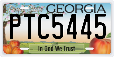 GA license plate PTC5445