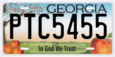 GA license plate PTC5455