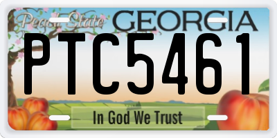 GA license plate PTC5461