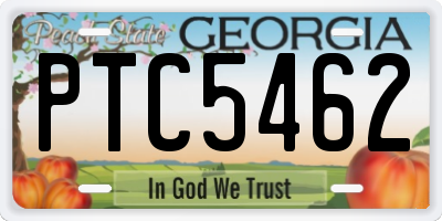 GA license plate PTC5462