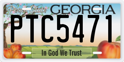 GA license plate PTC5471