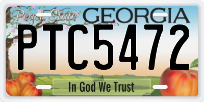 GA license plate PTC5472