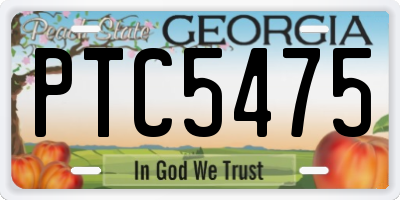 GA license plate PTC5475