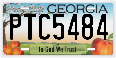 GA license plate PTC5484