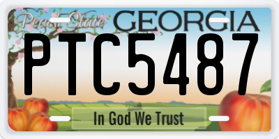 GA license plate PTC5487