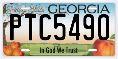 GA license plate PTC5490