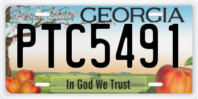 GA license plate PTC5491