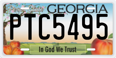GA license plate PTC5495