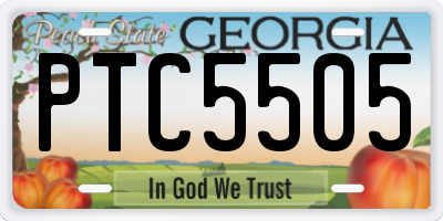 GA license plate PTC5505