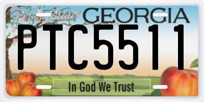 GA license plate PTC5511