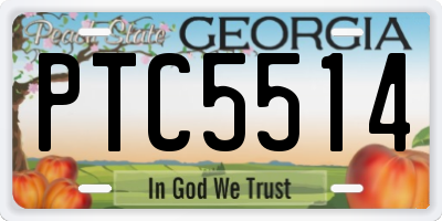 GA license plate PTC5514