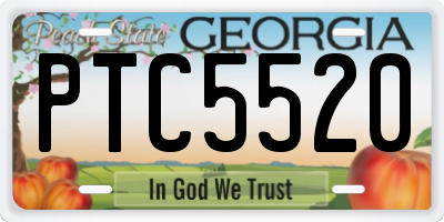 GA license plate PTC5520