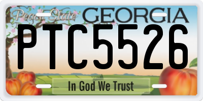 GA license plate PTC5526