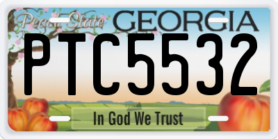 GA license plate PTC5532